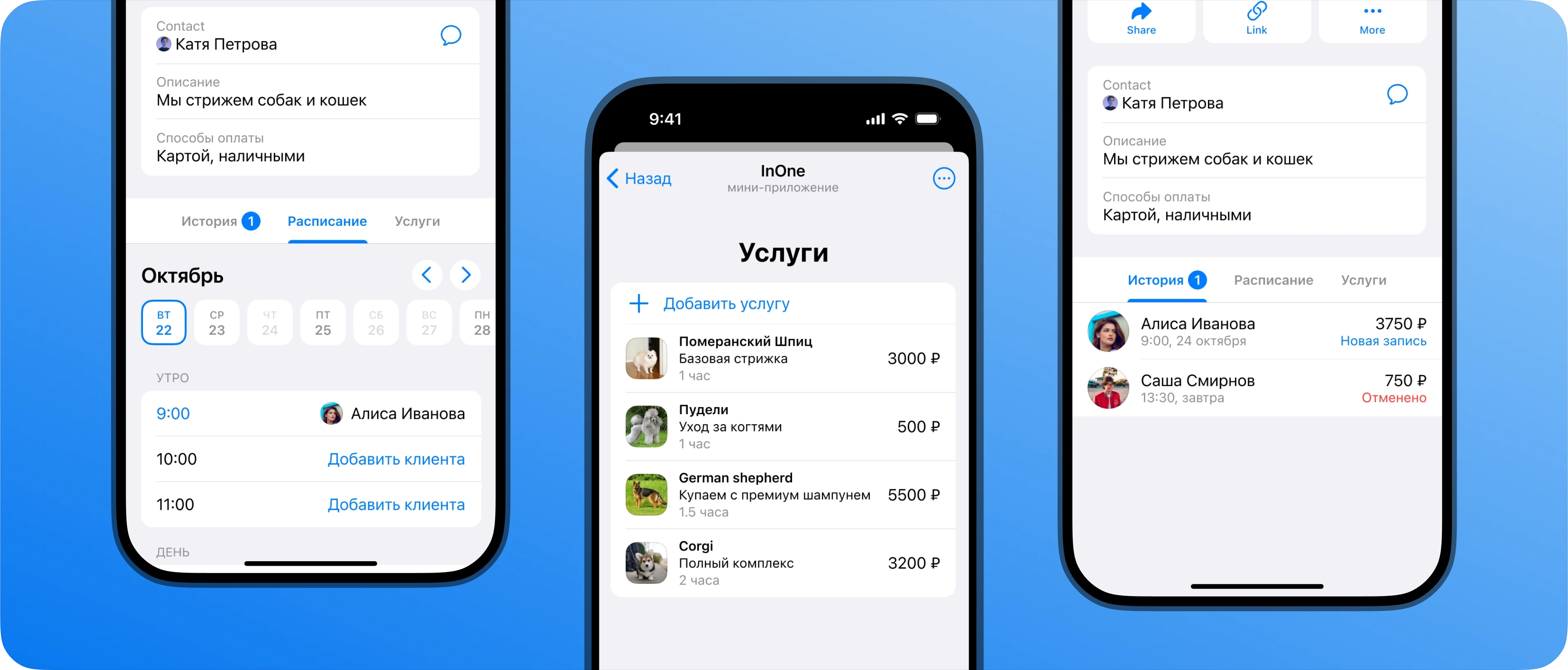 Online booking interface